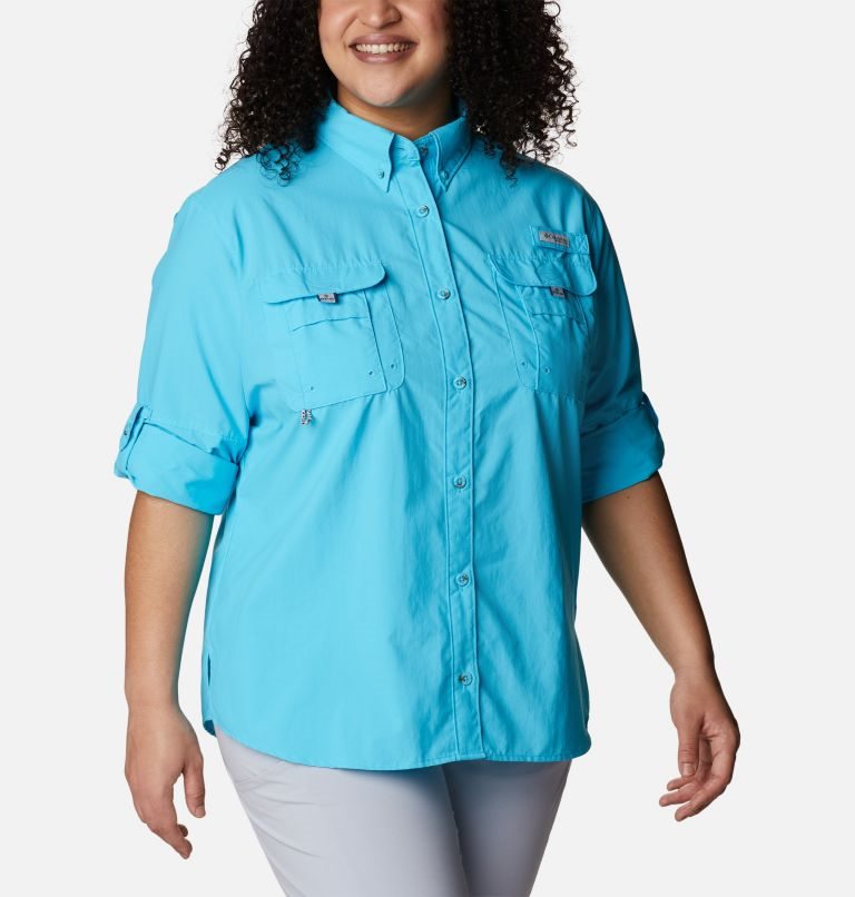 Camasa Columbia PFG Bahama Long Sleeve Dama Turcoaz | Plus Size WA809A1QS